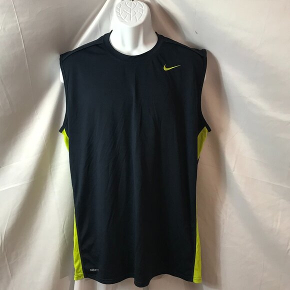 Nike Power Flex Two Tone Coloring Reflective Style Active Sport Muscle Tee Shirt - Picture 1 of 5